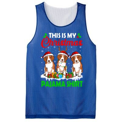 This Is My Christmas Pajama Beagle Dog Lights Xmas Meaningful Gift Mesh Reversible Basketball Jersey Tank