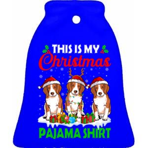 This Is My Christmas Pajama Beagle Dog Lights Xmas Meaningful Gift Ceramic Bell Ornament