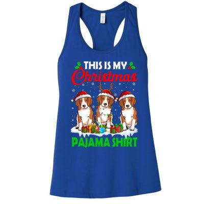 This Is My Christmas Pajama Beagle Dog Lights Xmas Meaningful Gift Women's Racerback Tank