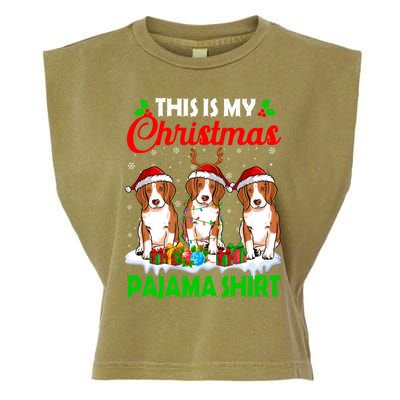 This Is My Christmas Pajama Beagle Dog Lights Xmas Meaningful Gift Garment-Dyed Women's Muscle Tee