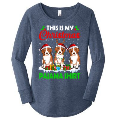 This Is My Christmas Pajama Beagle Dog Lights Xmas Meaningful Gift Women's Perfect Tri Tunic Long Sleeve Shirt