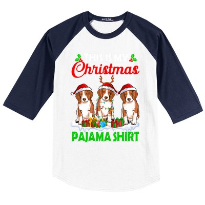 This Is My Christmas Pajama Beagle Dog Lights Xmas Meaningful Gift Baseball Sleeve Shirt