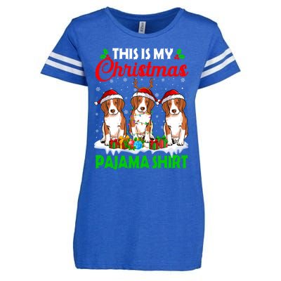 This Is My Christmas Pajama Beagle Dog Lights Xmas Meaningful Gift Enza Ladies Jersey Football T-Shirt