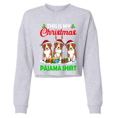 This Is My Christmas Pajama Beagle Dog Lights Xmas Meaningful Gift Cropped Pullover Crew