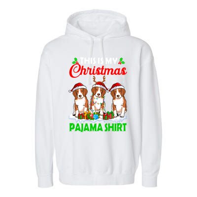 This Is My Christmas Pajama Beagle Dog Lights Xmas Meaningful Gift Garment-Dyed Fleece Hoodie