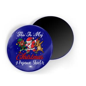 This Is My Christmas Pajama Dabbing Santa Elf Friends Cute Gift Magnet