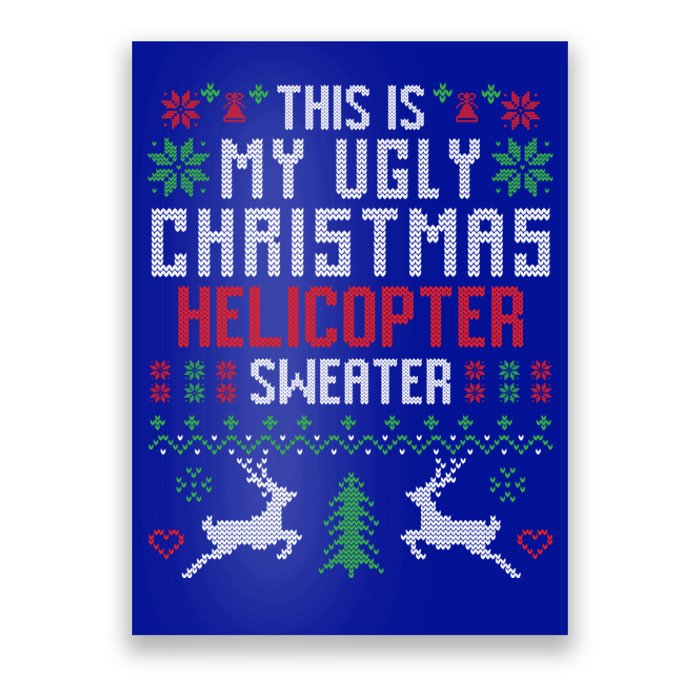 This Is My Ugly Christmas Helicopter Sweater Pilot Funny Gift Poster