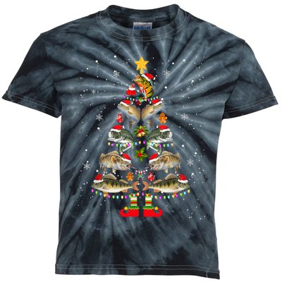 This Is My Christmas Merry Fishmas Fishing Kids Tie-Dye T-Shirt