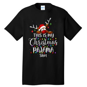 This Is My Christmas Pajama Xmas Lights Funny Holiday Tall T-Shirt