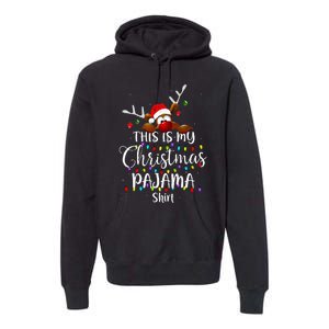 This Is My Christmas Pajama Xmas Lights Funny Holiday Premium Hoodie