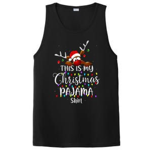 This Is My Christmas Pajama Xmas Lights Funny Holiday PosiCharge Competitor Tank