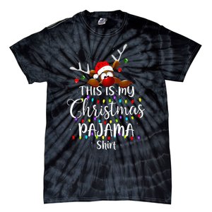 This Is My Christmas Pajama Xmas Lights Funny Holiday Tie-Dye T-Shirt