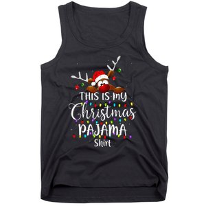 This Is My Christmas Pajama Xmas Lights Funny Holiday Tank Top