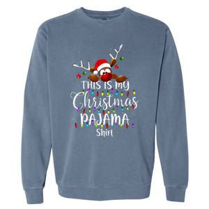 This Is My Christmas Pajama Xmas Lights Funny Holiday Garment-Dyed Sweatshirt