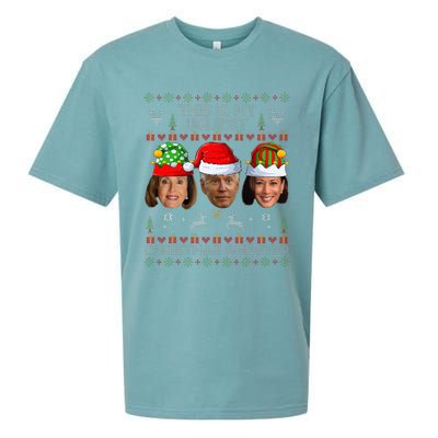 This Is My Ugliest Christmas Sweater Funny Joe Biden Kamala Sueded Cloud Jersey T-Shirt