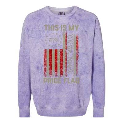 This Is My Pride Flag Usa American Patriotic 4th Of July Colorblast Crewneck Sweatshirt