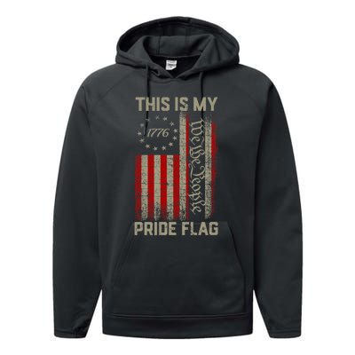 This Is My Pride Flag Usa American Patriotic 4th Of July Performance Fleece Hoodie