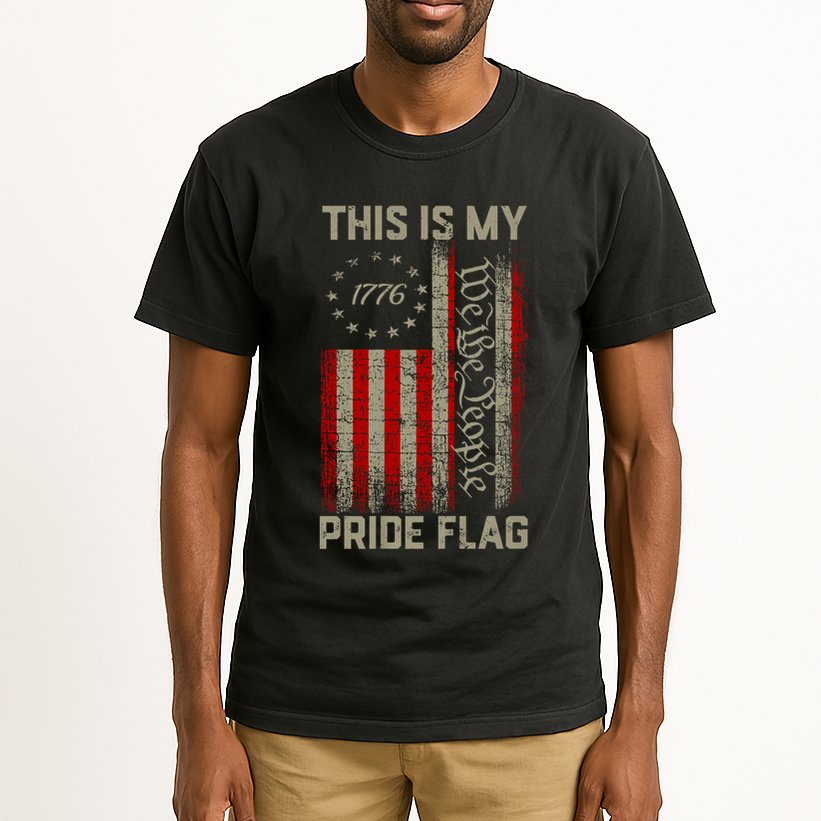 This Is My Pride Flag Usa American Patriotic 4th Of July Tall T-Shirt