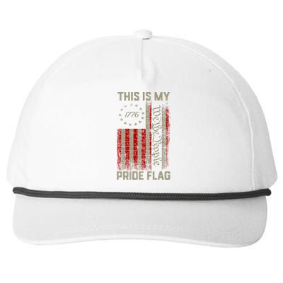 This Is My Pride Flag Usa American Patriotic 4th Of July Snapback Five-Panel Rope Hat