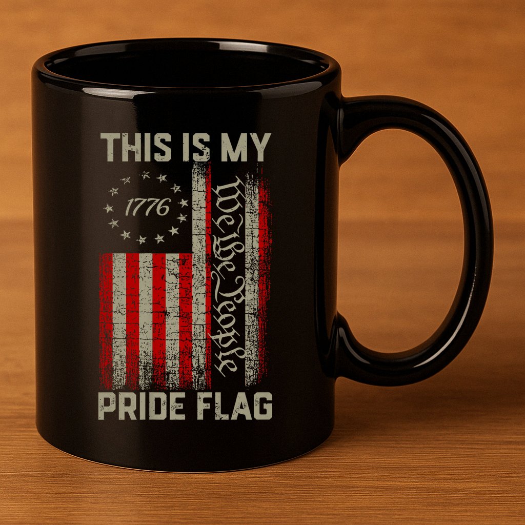 This Is My Pride Flag Usa American Patriotic 4th Of July 11oz C Handle Ceramic Mug