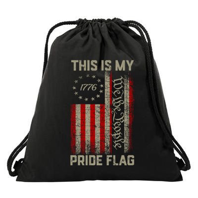 This Is My Pride Flag Usa American Patriotic 4th Of July Drawstring Bag