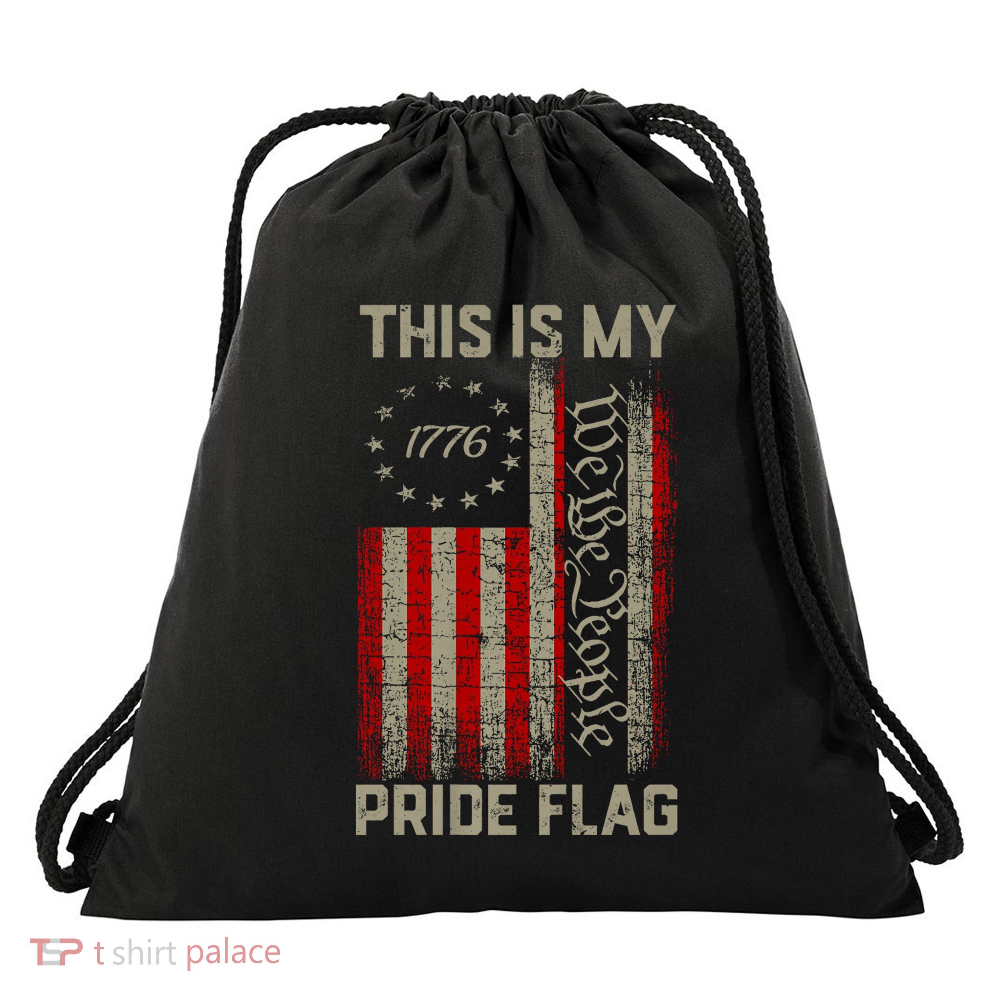 This Is My Pride Flag Usa American Patriotic 4th Of July Drawstring Bag
