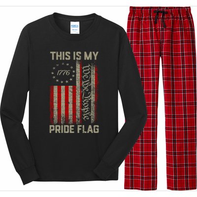 This Is My Pride Flag Usa American Patriotic 4th Of July Long Sleeve Pajama Set