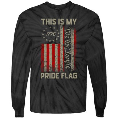 This Is My Pride Flag Usa American Patriotic 4th Of July Tie-Dye Long Sleeve Shirt