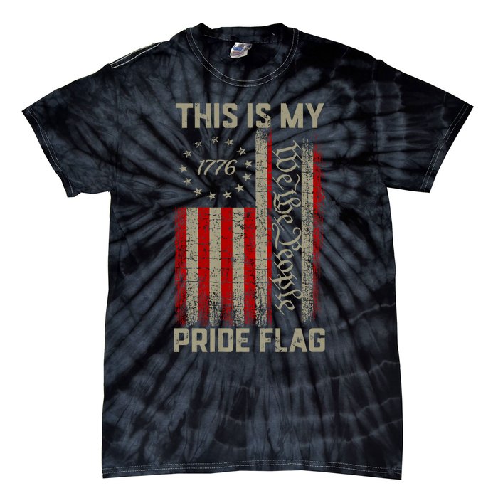 This Is My Pride Flag Usa American Patriotic 4th Of July Tie-Dye T-Shirt