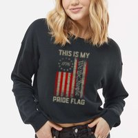 This Is My Pride Flag Usa American Patriotic 4th Of July Cropped Pullover Crew