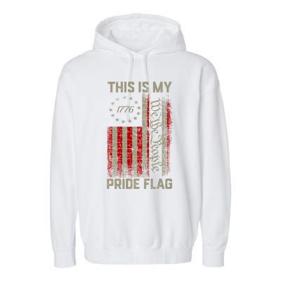 This Is My Pride Flag Usa American Patriotic 4th Of July Garment-Dyed Fleece Hoodie