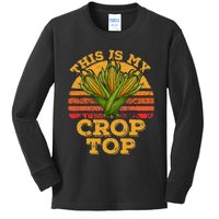 This Is My Crop Funny Farmer Farming Corn Lover Retro Kids Long Sleeve Shirt