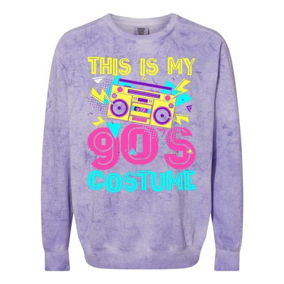 This Is My 90s Costume Retro 90s Music Theme Party Nineties Colorblast Crewneck Sweatshirt