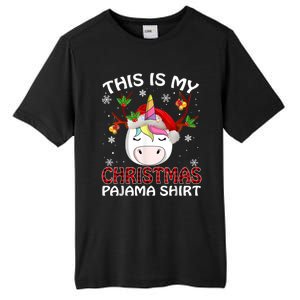 This Is My Christmas Pajama Gift Unicorn Funny Santa Xmas Funny Gift Tall Fusion ChromaSoft Performance T-Shirt