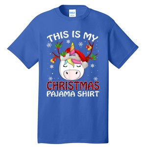 This Is My Christmas Pajama Gift Unicorn Funny Santa Xmas Funny Gift Tall T-Shirt