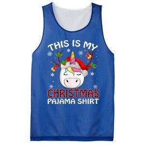 This Is My Christmas Pajama Gift Unicorn Funny Santa Xmas Funny Gift Mesh Reversible Basketball Jersey Tank