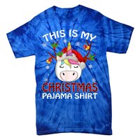 This Is My Christmas Pajama Gift Unicorn Funny Santa Xmas Funny Gift Tie-Dye T-Shirt