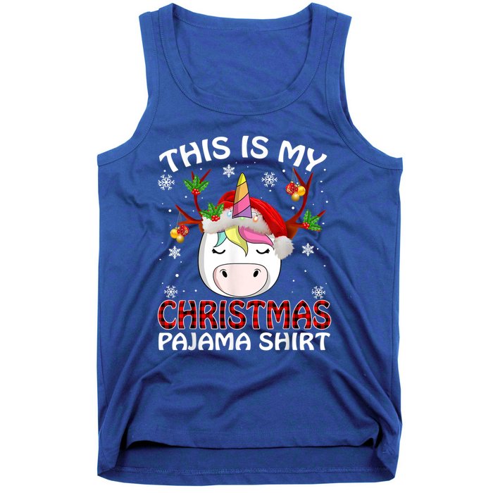 This Is My Christmas Pajama Gift Unicorn Funny Santa Xmas Funny Gift Tank Top