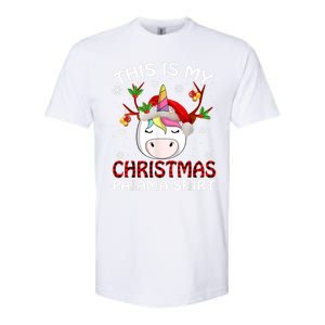 This Is My Christmas Pajama Gift Unicorn Funny Santa Xmas Funny Gift Softstyle CVC T-Shirt