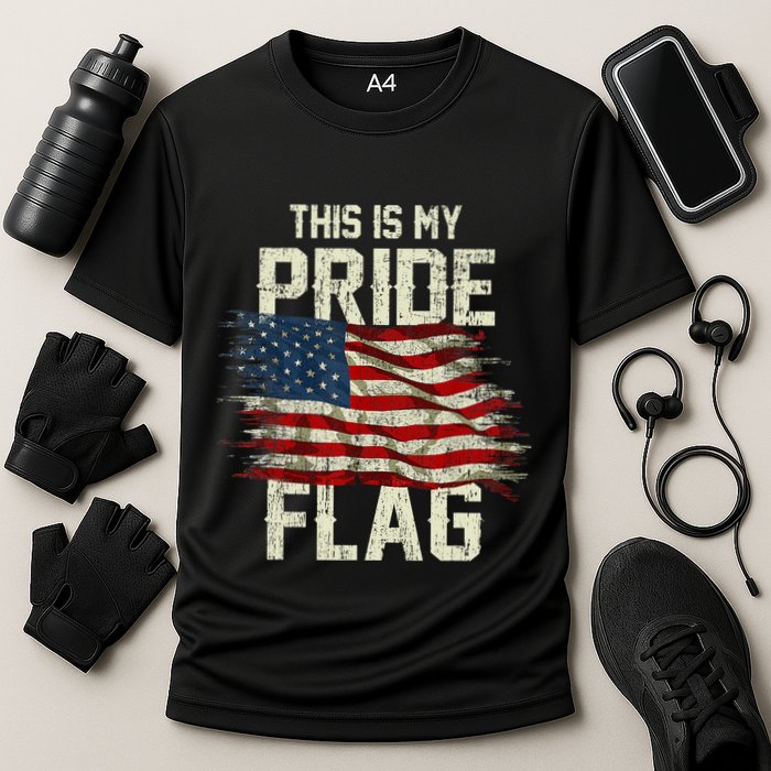 This Is My Pride Flag USA American 4th Of July Patriotic Cooling Performance Crew T-Shirt