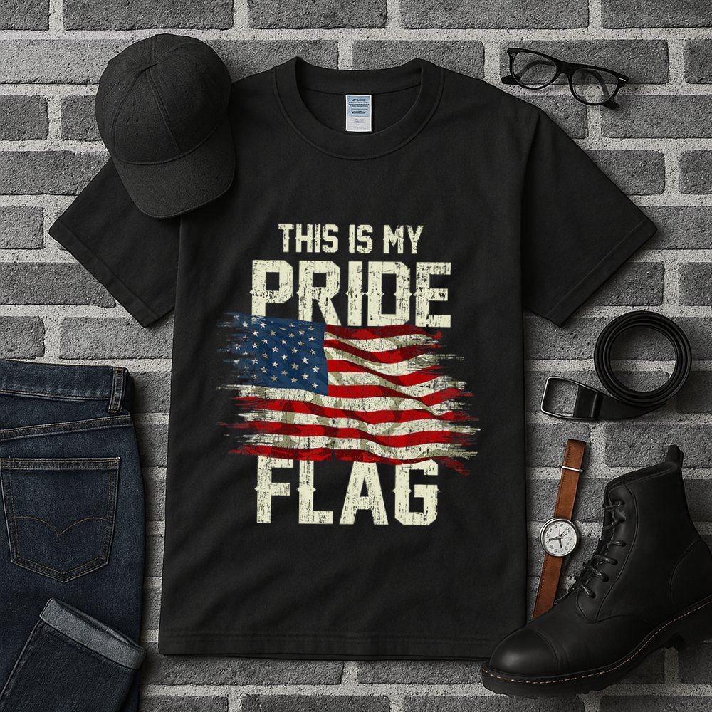 This Is My Pride Flag USA American 4th Of July Patriotic Tall T-Shirt
