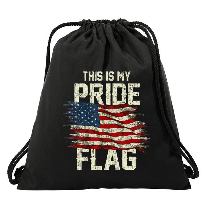 This Is My Pride Flag USA American 4th Of July Patriotic Drawstring Bag