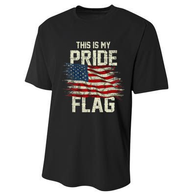 This Is My Pride Flag USA American 4th Of July Patriotic Performance Sprint T-Shirt