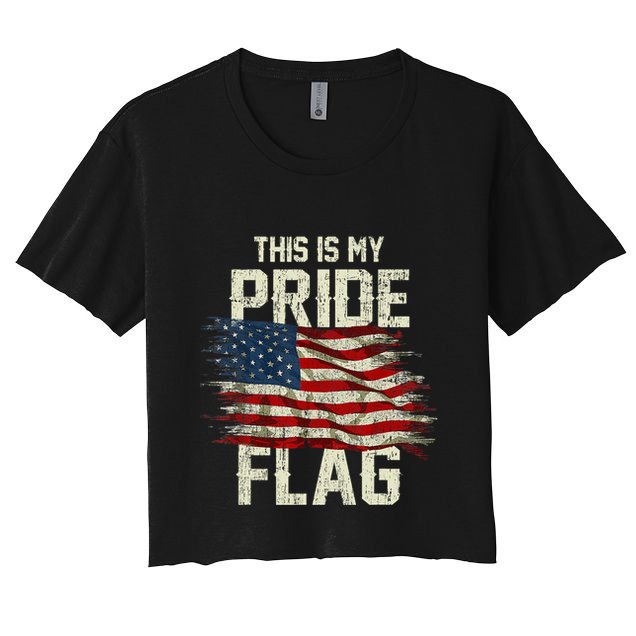 This Is My Pride Flag USA American 4th Of July Patriotic Crop Top