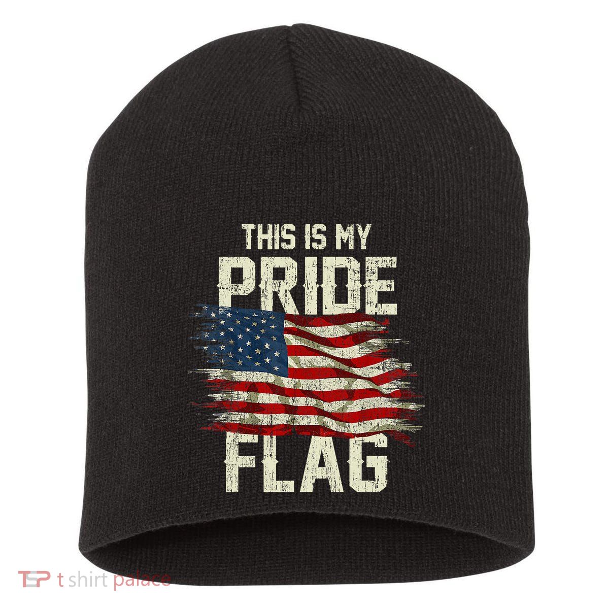 This Is My Pride Flag USA American 4th Of July Patriotic Short Acrylic Beanie