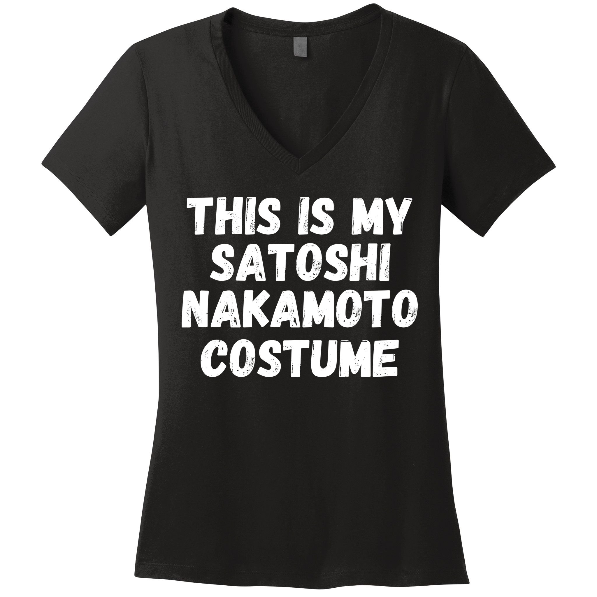 This Is My Satoshi Costume, Satoshi Nakamoto, Bitcoin, Cryptocurrency Women's V-Neck T-Shirt