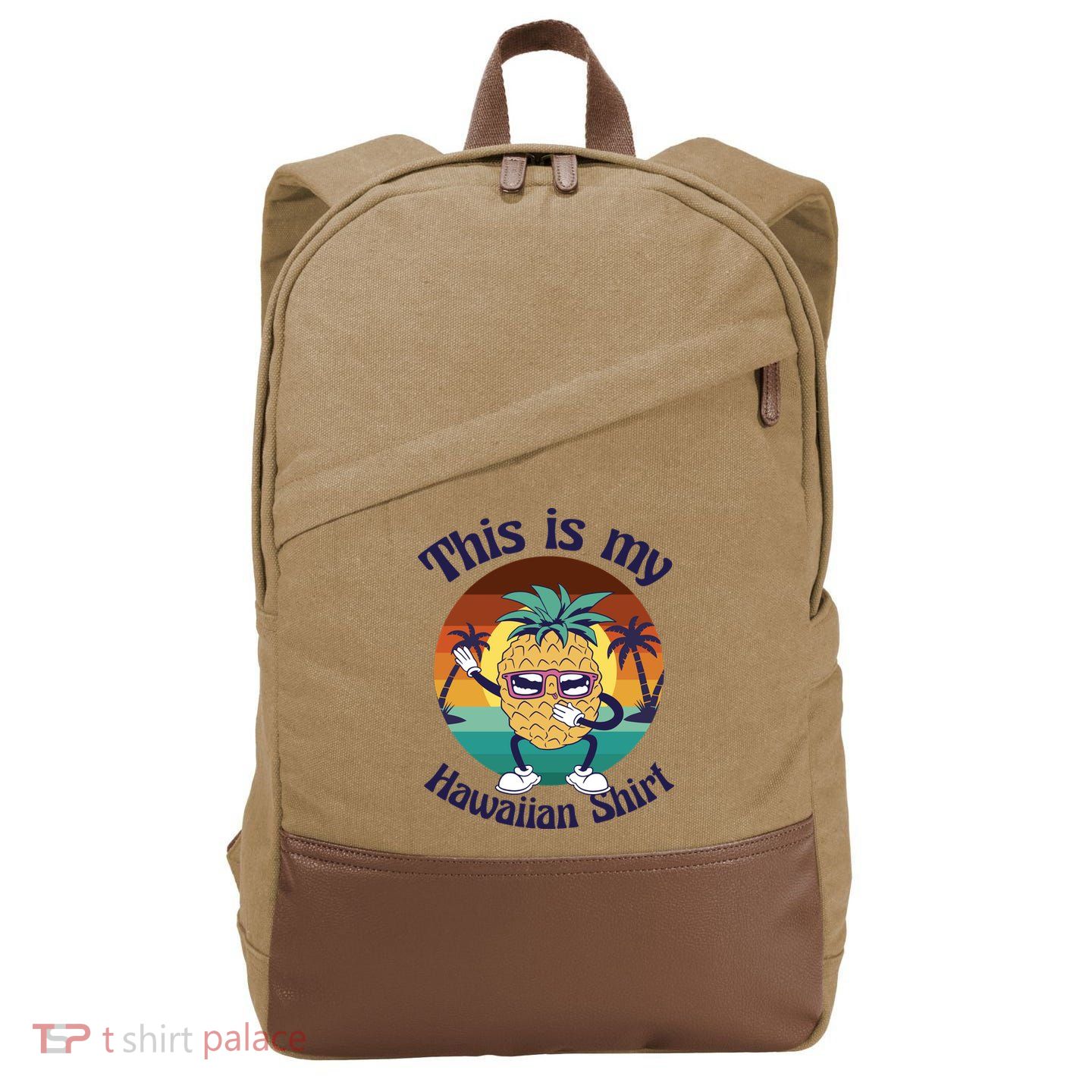 This Is My Hawaiian Shirt Funny Hawaii Cotton Canvas Backpack