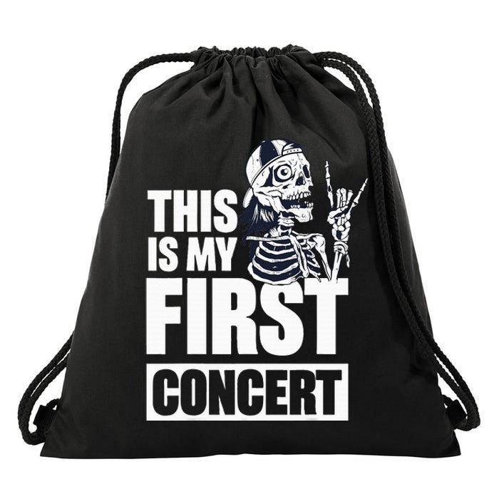 This Is My First Concert Drawstring Bag