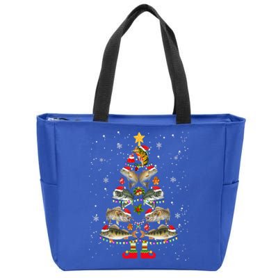 This Is My Christmas Merry Fishmas Fishing Cool Gift Zip Tote Bag