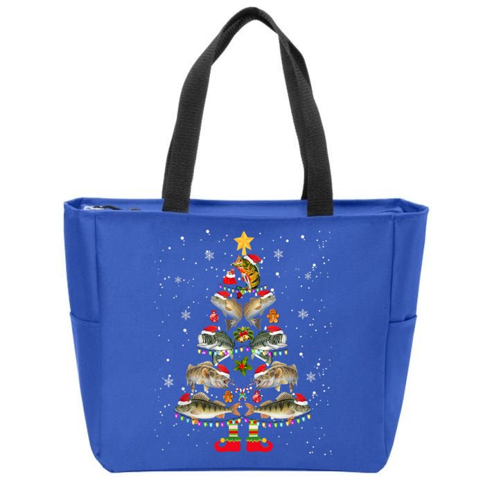 This Is My Christmas Merry Fishmas Fishing Cool Gift Zip Tote Bag